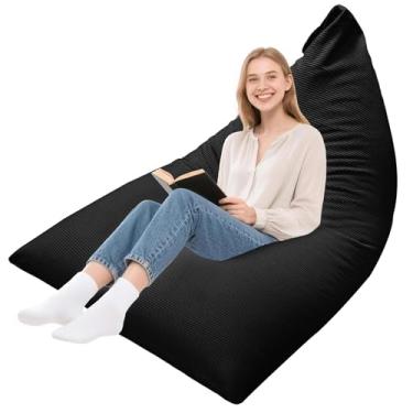 Imagem de Lukeight Puff espreguiçadeira com espuma viscoelástica para crianças, adolescentes e adultos, sofá pufe com capa removível, poltrona aconchegante para sala de estar, sofá preguiçoso para jogos e