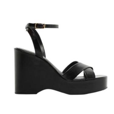 Imagem de Sandália Couro Plataforma Tiras Cruzadas Lançamento Arezzo-Feminino