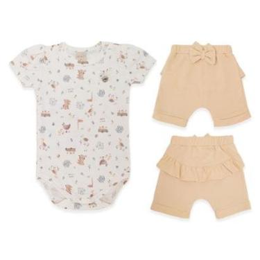 Imagem de Conjunto Bebê Menina Body/Shorts Fazenda Bichinhos Mini & Co-Feminino