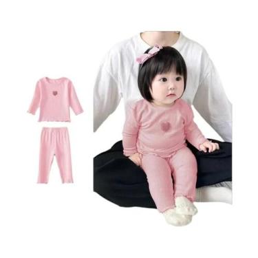 Imagem de Conjunto De Pijama Feminino Estilo Coreano De Manga Longa, Fofo, 2 Peç