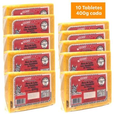 Imagem de Kit com 10 Doces de Leite c/ Amendoim Tablete Doces Uai 400g