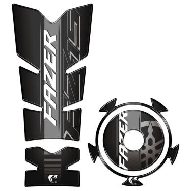 Imagem de Kit Protetor Tanque E Bocal Adesivo Moto Yamaha Fz15 Cor Cinza