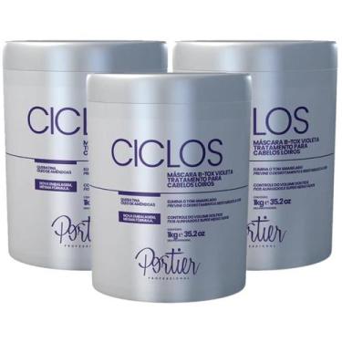 Imagem de Kit 3 Portier Ciclos Violet Matizadora 1kg Original - Portier Cosmétic