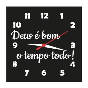 Imagem de Relógio de Parede Silencioso Deus é Bom o Tempo Todo Decoração de Interiores