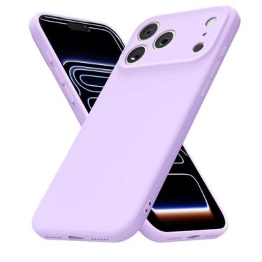 Imagem de uvcoat Capa de silicone para iPhone 17 Pro Max, capa fina de gel de borracha macia para mulheres e meninas, linda capa de telefone de TPU fosco com proteção total da câmera, design simples minimalista