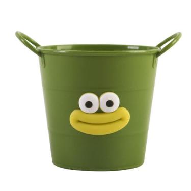 Imagem de Porta-canetas Funny Cartoon Bucket Style Plastic Green 9x11cm - yiweis