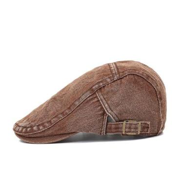 Imagem de Chapéu Cap Flat Gatsby Newsboy, jeans marrom vintage para homens - yiw