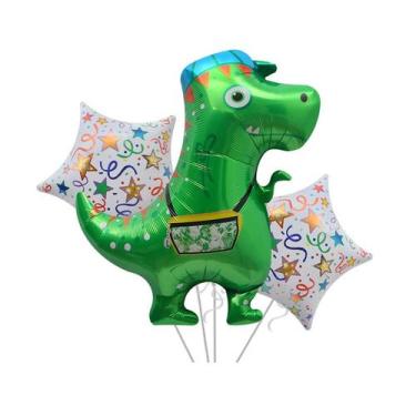 Imagem de Conjunto de balões Cute Dinosaur T-Rex Green com S +3 anos 42-70 cm - 