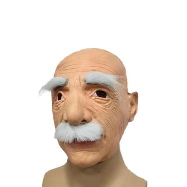 Imagem de Máscara realista para homem idoso, resina, barba branca e cabelo - yiw