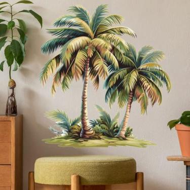 Imagem de Adesivos de parede Tropical Palm Tree PVC autoadesivos 30x59cm - yiwei