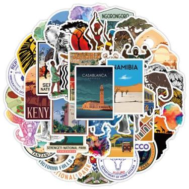 Imagem de Pacote de adesivos Africa Travel Theme, 50 unidades de decalques de vi