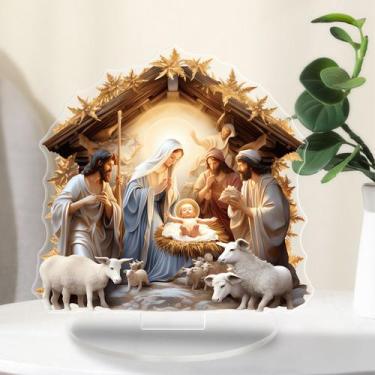 Imagem de Adesivo de parede Nativity Scene Jesus Birth Acrílico D 19x19cm - yiwe