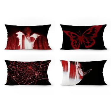Imagem de Conjunto de fronhas Gothic Horror Red Butterfly Angel x4 - yiweisai