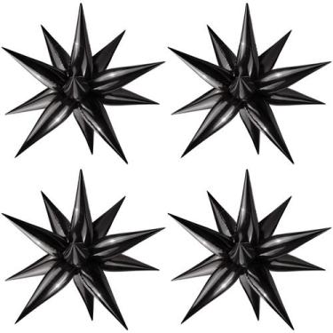 Imagem de Balões Mylar Foil Cone Moukiween Black Explosion Star 50 unidades