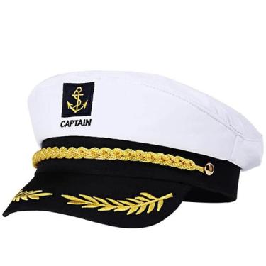 Imagem de Chapéu de marinheiro BAOKELAN Chapéu de capitão ajustável para cosplay