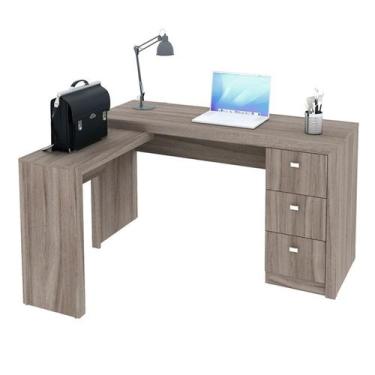 Imagem de Escrivaninha De Canto Reversível ME4101 Carvalho Tecno Mobili, Carvalh