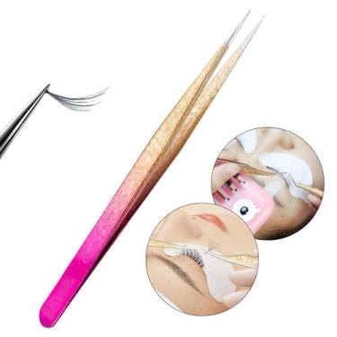 Imagem de Pinça Reta Para Lash Design Alongamento Extensão de Cílios - Pinça Ret