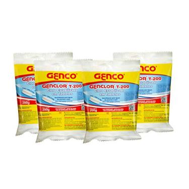 Imagem de 5 Pastilhas De Cloro Multiação T-200 Genco Para Piscina