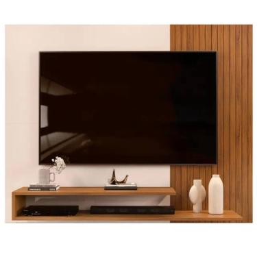 Imagem de Painel para TV ate 50 com 2 Prateleiras e Nicho MDF MDP DJ Moveis Nando