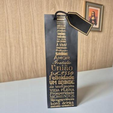 Imagem de Sacola Personalizada De Bebidas Garrafas Vinho Espumante - Fwb, Preto