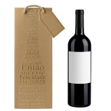 Imagem de Sacola Personalizada De Bebidas Garrafas Vinho Espumante - Fwb, Dourad