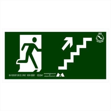 Imagem de Kit Placa de Sinalização Rota de Fuga Orientação e Salvamento Escada s
