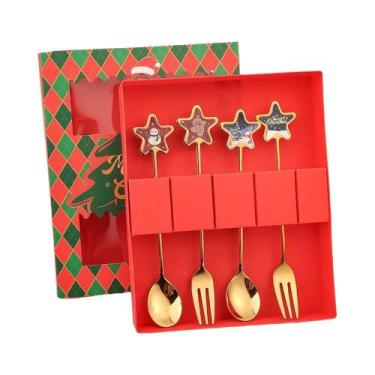 Imagem de Conjunto De Talheres De Aço Inoxidável Com Tema De Natal, Faca, Garfo 
