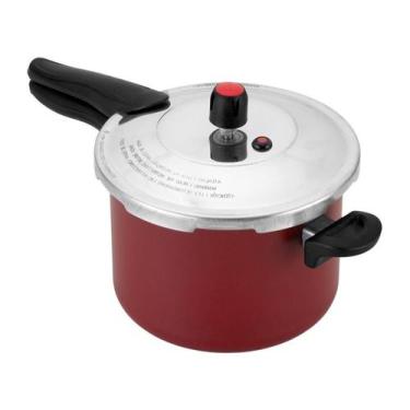 Imagem de Panela De Pressão Alegrete Antiaderente 4,5L Fechamento Externo Vermel