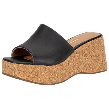 Imagem de Tamanco feminino anabela vizzano 6559100, Preto, 35