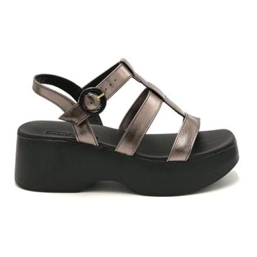 Imagem de Sandália Feminina Flatform Moleca 5503.101, Grafite preto, 37