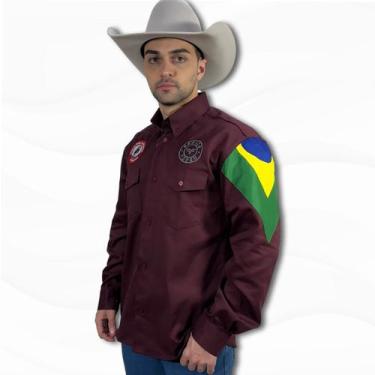 Imagem de Camisa Radade Barretos Country Bordada Em Relevo Coleção New, Bordô, X