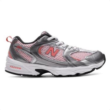 Imagem de Tênis New Balance 530 Infantil, 32, Cinza, Laranja