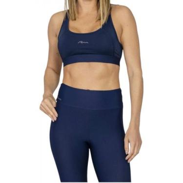 Imagem de Top Run More Essencial Alta Sustentacao - feminino - azul, Azulmarinho