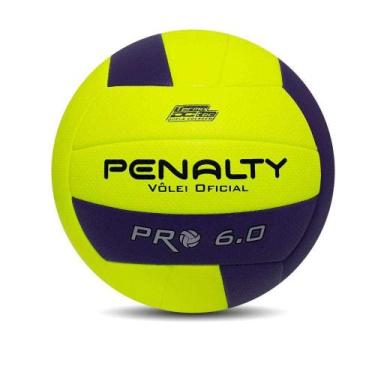 Imagem de Bola penalty volei 6.0 pro x 541604, Amarelo, Roxo, Preto, UN