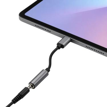 Imagem de Conversor Tipo C para P2 3,5mm MDM Compatível com Tablet para Fone e Áudio com Fio Preto Unidade