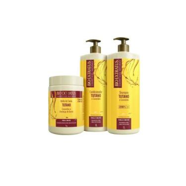 Imagem de Kit Tutano Shampoo Condicionador Banho de Creme Bio Extratus 1L Força 