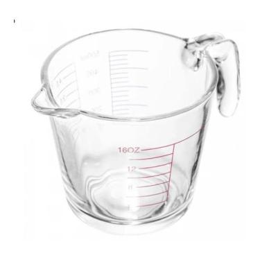 Imagem de Jarra 600ml Medidora de Vidro com Marcação em Vermelho - Lyor