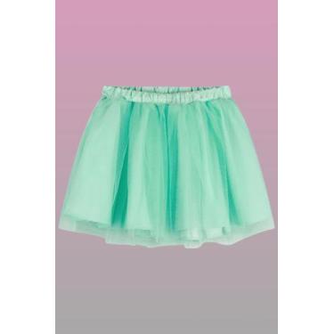 Imagem de Saia Infantil Menina em Tule Kukiê, Verde àgua, 12