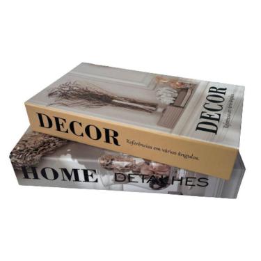 Imagem de Conjunto livro caixa de papelão decorativo `Home` + `Decor`