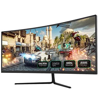 Imagem de Fiodio Monitor de jogos curvo de 30 polegadas 100Hz, Full HD 21:9 Ultrawide PC Monitor de computador com alto-falantes embutidos, 2560 x portas HDMI DP 1080p, suporte de parede VESA pronto para 75 x 75 mm (cabo DP incluído)