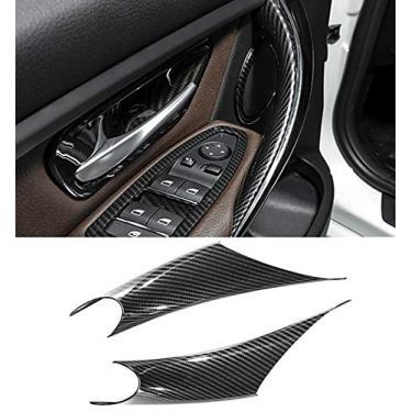 Imagem de Jaronx 2 peças de capas de maçaneta de porta compatíveis com BMW Série 3/4 do lado do motorista e do lado do passageiro (compatível com BMW 320i, 328i, 330i, 335i F30/F31 e 428i, 435i F32/F36) (fibra
