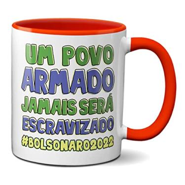 Imagem de Caneca Um Povo Armado Jamais Será Escravizado Bolsonaro 2022 (Vermelha)