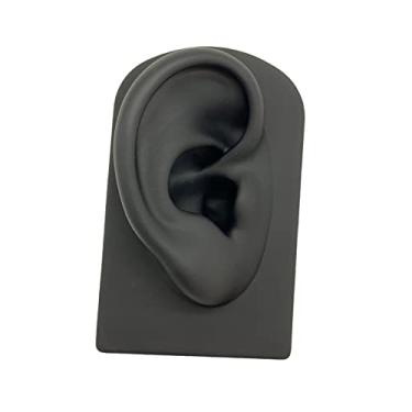 Imagem de harayaa Modelo de orelha adereços de silicone ferramenta exercícios brinco ferramentas de exibição de brincos - preto