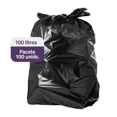 Imagem de Saco De Lixo Preto 100 Litros Resistente Reforçado 100Un - Need Utilid
