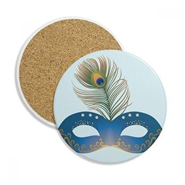 Imagem de Caneca de porta-copos Happy Carnival Of Venice com cabeça azul, pedra absorvente de proteção de mesa