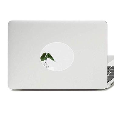 Imagem de Adesivo de vinil com emblema de folhas verdes Simpol para laptop com foto natureza