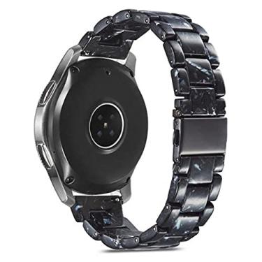 Imagem de Pulseira 20mm 3 Elos Resina compatível com Samsung Galaxy Watch Active 1 e 2 - Galaxy Watch 3 41mm - Galaxy Watch 42mm - Amazfit BIP - GTS - GTR 42mm - Marca LTIMPORTS (Perola Negra)