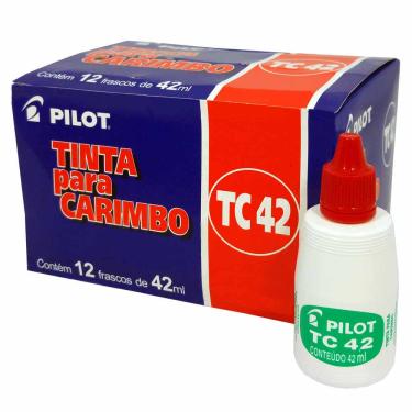 Imagem de Tinta para Carimbo Pilot TC42 Vermelha 12 Unidades 11284