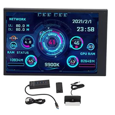 Imagem de Mini Display,Mini Monitor, 3.5 Zoll IPS USB Mini Display, CPU RAM, HDD, Datentemperaturanzeige, 360 Grad Drehung, Typ C Unterbildschirm Für Computergehäuse
