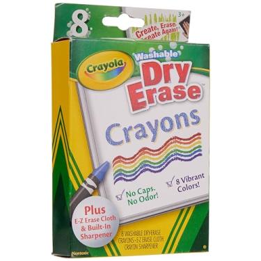 Imagem de Crayola Washable Dry-Erase Crayons-Classic 8/Pkg -98-5200